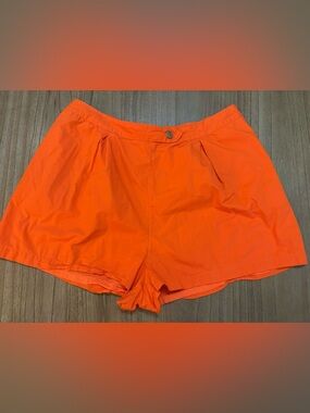 🆕 MAEVE Anthropologie 20 ✨ plus size Women's High-Rise Orange Cotton Shorts NWOT